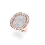 Special shape ring with 1 row of diamonds