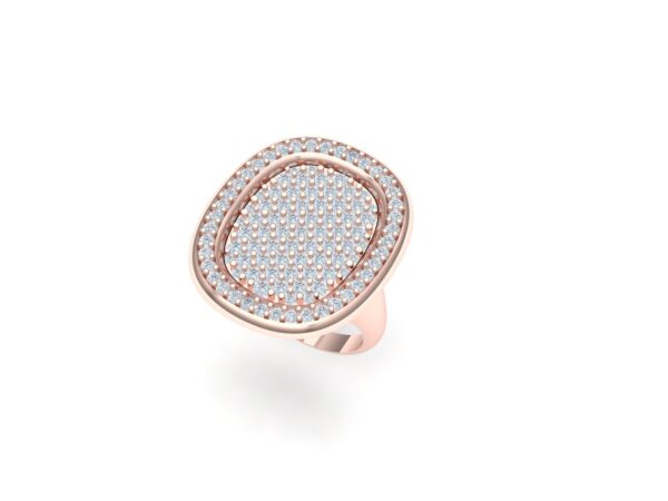 Special shape ring with 1 row of diamonds