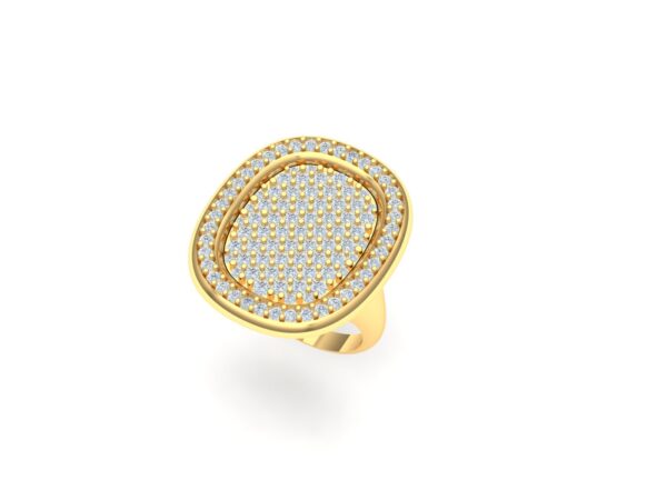 Special shape ring with 1 row of diamonds - Image 2