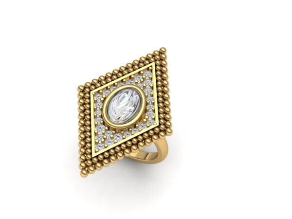 Rhombus ring with a central stone - Image 10