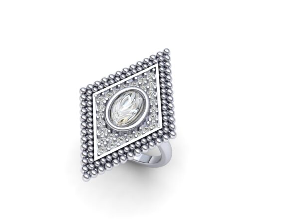 Rhombus ring with a central stone - Image 9