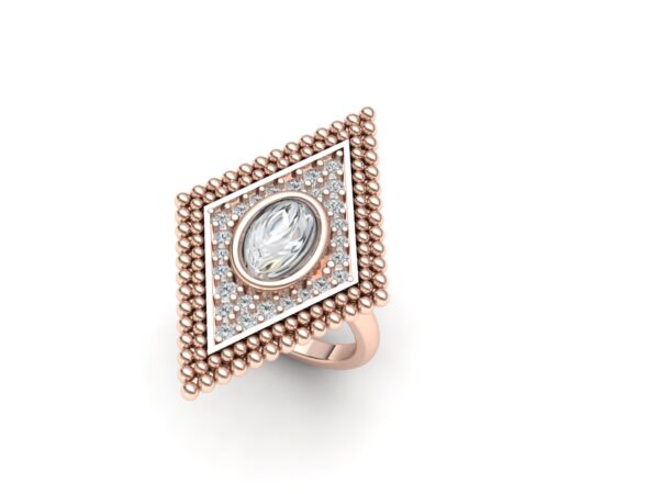 Rhombus ring with a central stone - Image 8