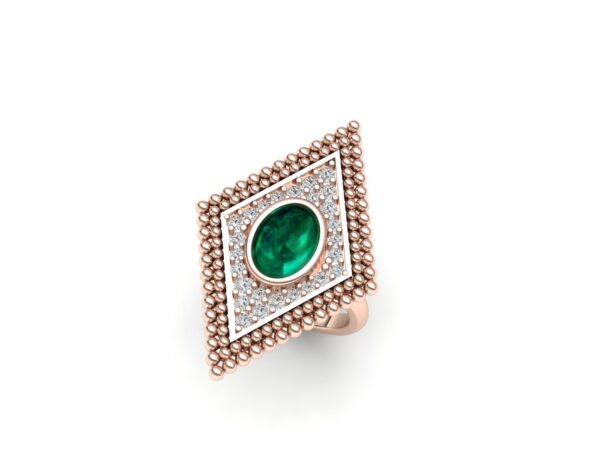 Rhombus ring with a central stone - Image 7