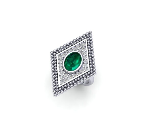 Rhombus ring with a central stone - Image 6