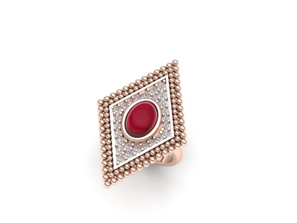 Rhombus ring with a central stone - Image 4