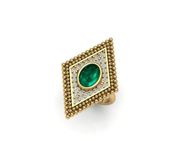 Rhombus ring with a central stone - Image 3