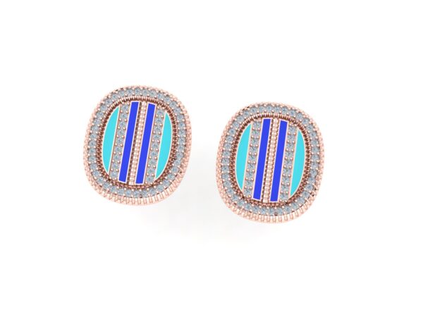 Studded and rounded colored earring