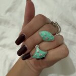 Studded triangle turquoise earring photo review