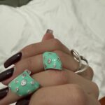 Studded triangle turquoise earring photo review