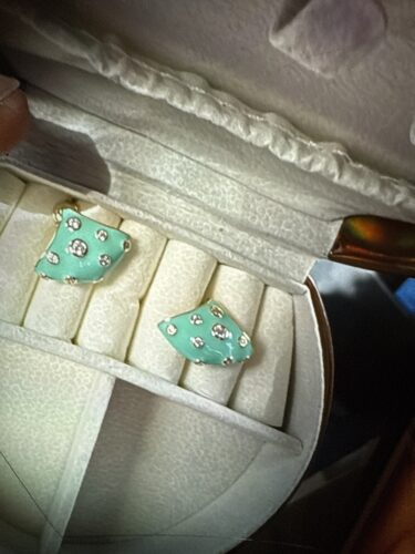 Studded triangle turquoise earring photo review
