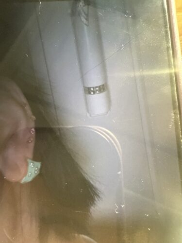 Studded triangle turquoise earring photo review