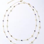 ⁦Long triangle blue necklace⁩