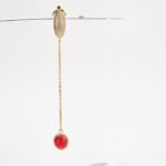 Hoop inlaid with diamonds red