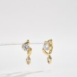 Marquise and diamond earring