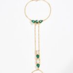 Combined inlay green bracelet ring