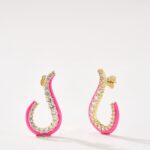 Pink wave earring