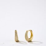 Oval studded hoop earring