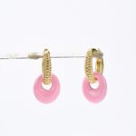 Earring set with a pink