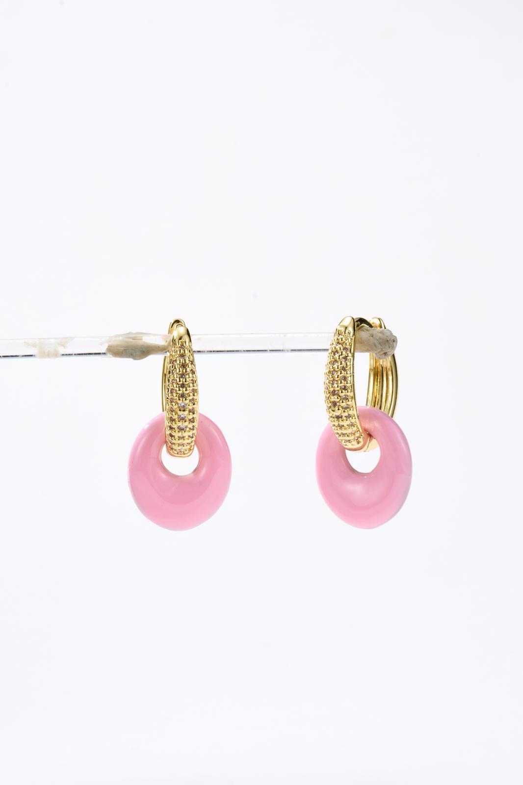 428232 Earring set with a pink — изображение 1