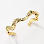 Multicolor gemstone wave bracelet