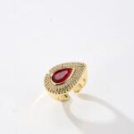 Red drop pinky ring